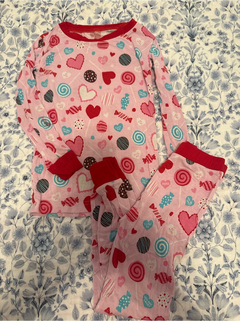 Little Sleepies Girls Pink Heart & Candy Print Pajama Set